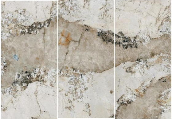 Pandora White Brown Color Marble Slab Tile Gạch lát sàn đá granit được đánh bóng