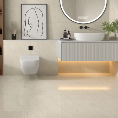Gạch sứ nội thất màu trắng được đánh bóng với kết thúc đánh bóng và 4 mẫu