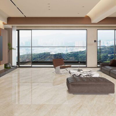 Gạch Porcelain Vân Đá Cẩm Thạch Be Phong Cách Hiện Đại với Độ Hút Nước Dưới 0.2% và Khả Năng Chống Đông Tuyệt Vời cho Khu Vực Lưu Lượng Cao