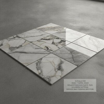 Suitable For Heavy Traffic Areas 800x800 Porcelain Floor Tiles Designed With 8 Random Patterns Durable And Elegant Flooring Solution