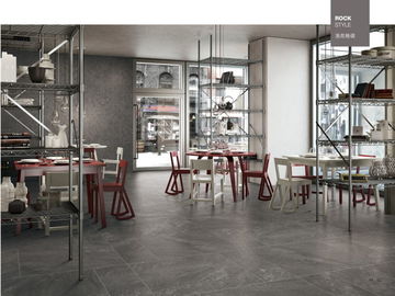 Phong cách mới 600 * 600 Mordern Sứ chống trượt Màu đen Ngói lát sàn mỏng cho quầy bar và phòng ăn