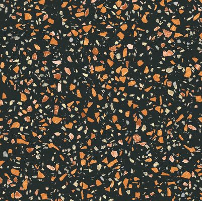 Tấm đá giả gạch Terrazzo Trang trí sàn bằng sứ Màu đen