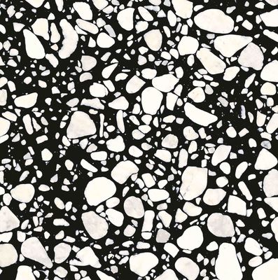 Nhà lắp ghép nhân tạo Gạch lát nền Terrazzo đen trắng tinh thể thủy tinh 60x60cm